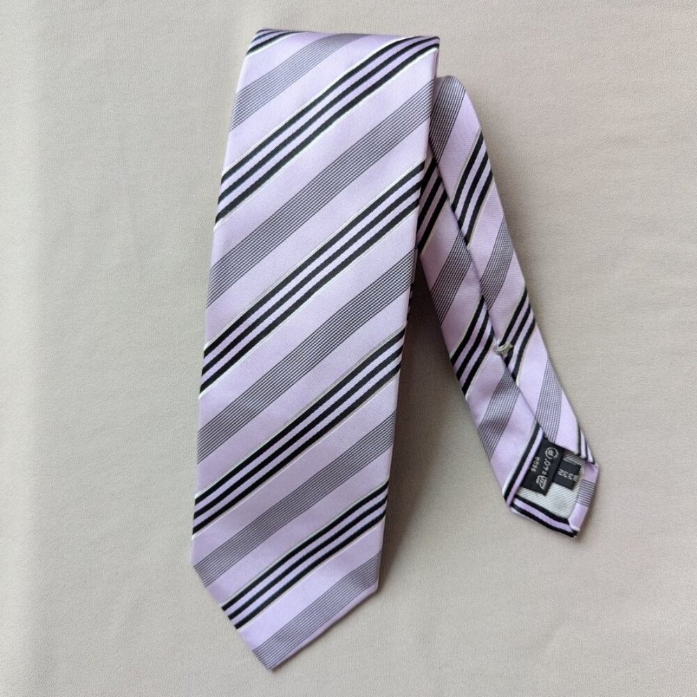Ermenegildo Zegna Men's Woven 100% Silk  necktie Tie Striped Made in Italy